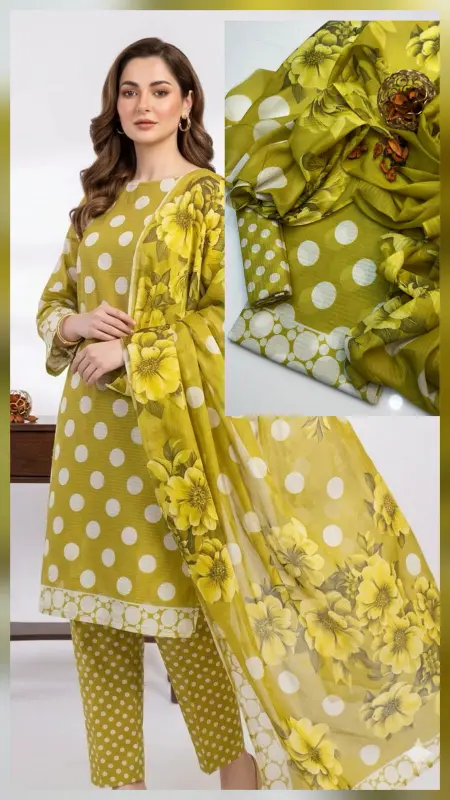 3pc Unstitched Dress 👗  Bana Dora Lawn photo 6