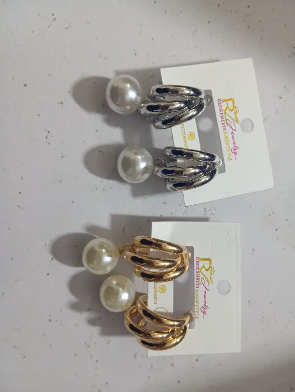 2 in 1 pearl earrings sets photo 1