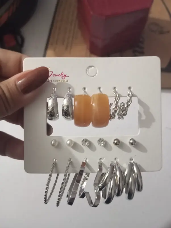 🔥Earrings set  9 in 1 pack ✨ photo 4
