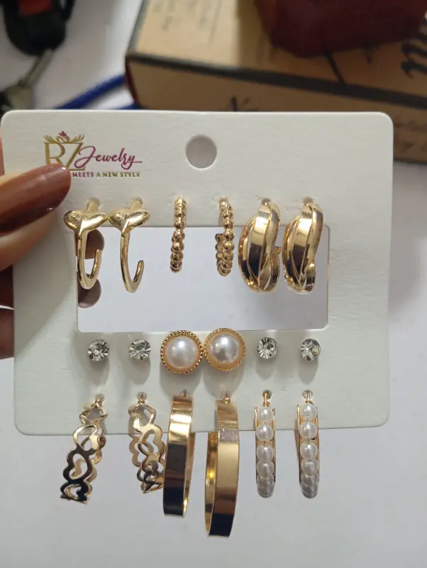 🔥Earrings set  9 in 1 pack ✨ photo 1