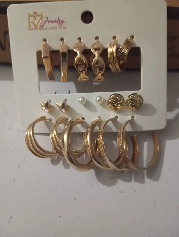 🔥Earrings set  9 in 1 pack ✨ photo 7