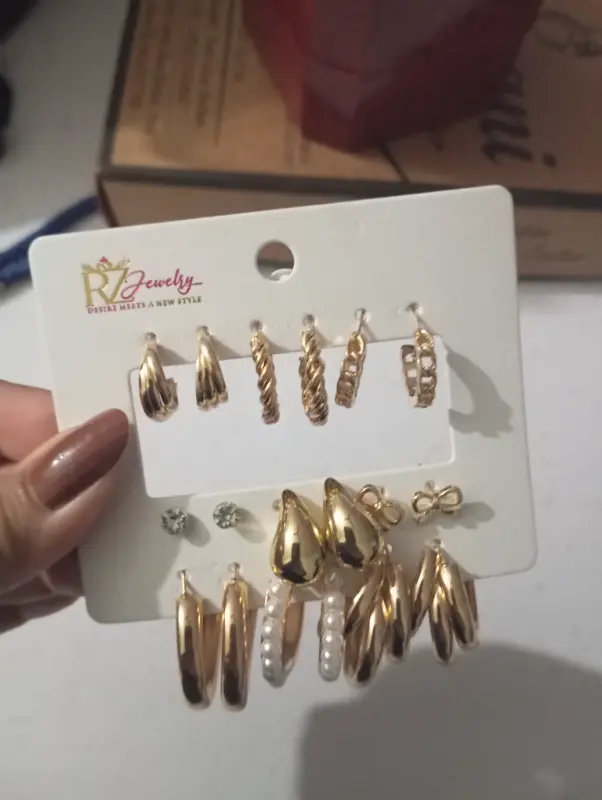 🔥Earrings set  9 in 1 pack ✨ photo 2