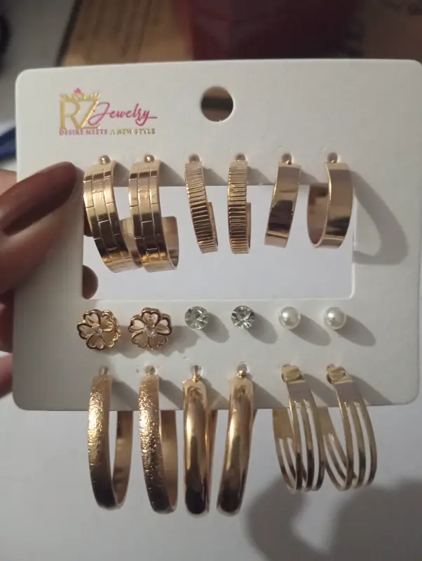 🔥Earrings set  9 in 1 pack ✨ photo 8