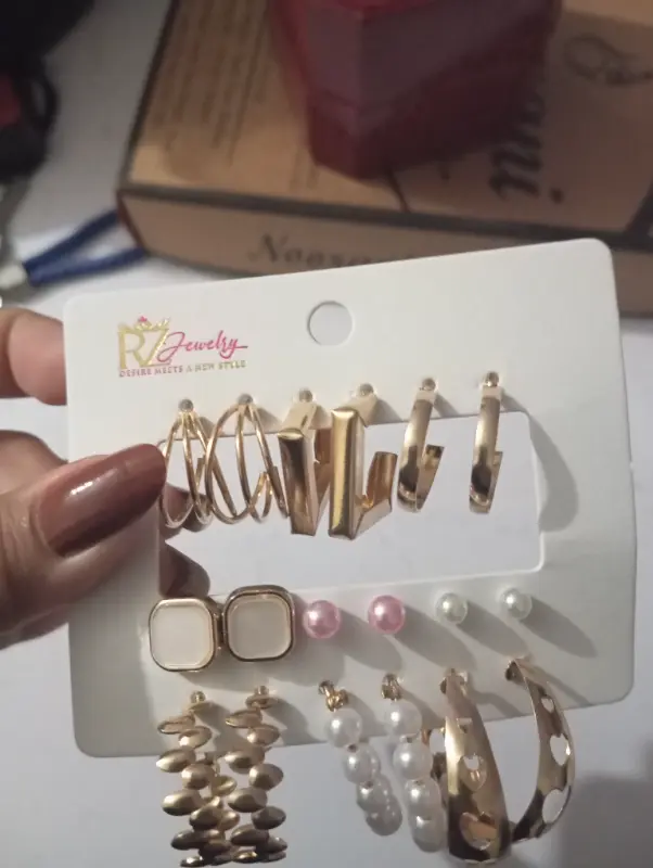 🔥Earrings set  9 in 1 pack ✨ photo 5