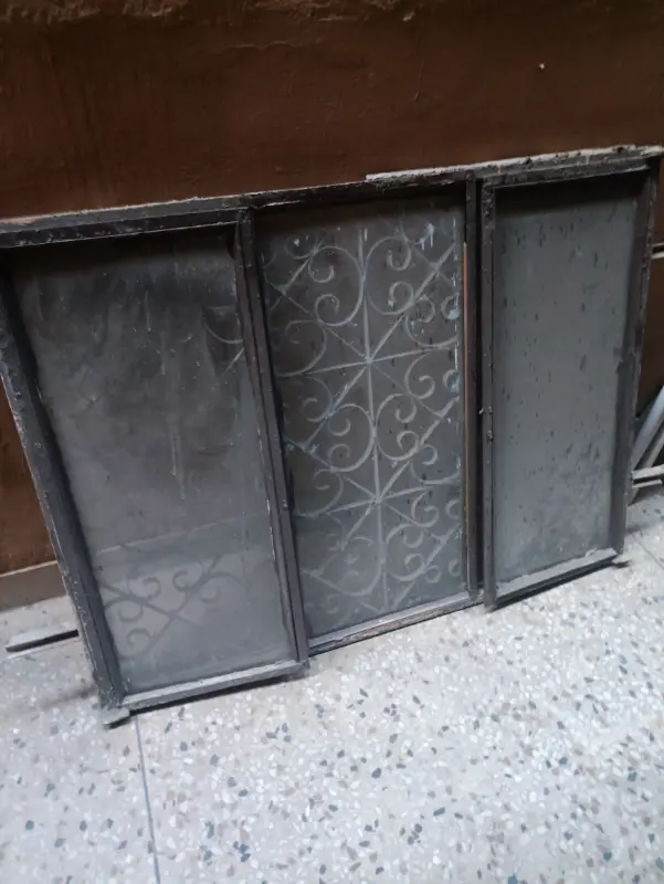 Iron window.grill with glass door photo 1