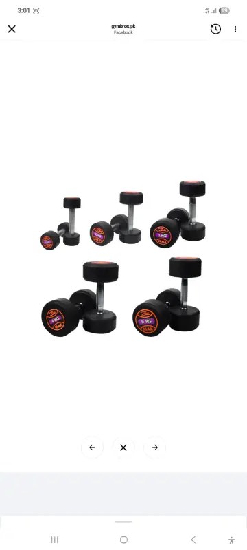 RUBBER COATED DUMBELL 1KG PAIR photo 2