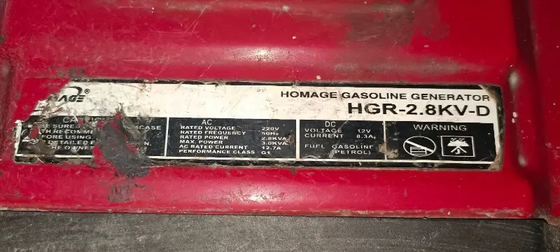 Homage Gasoline Generator photo 1