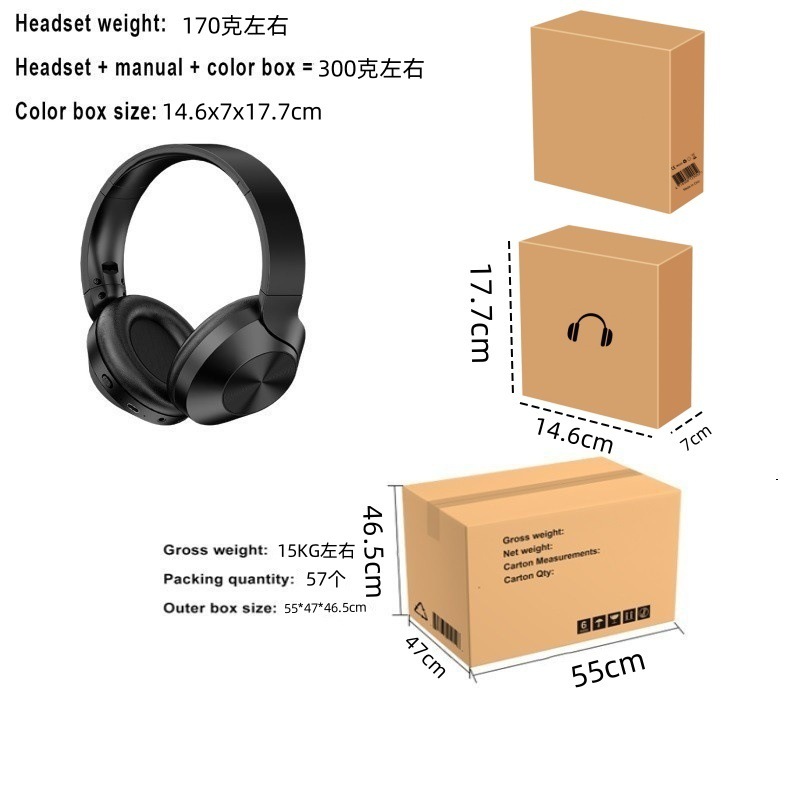 Black Bluetooth 5.0 Headset with Subwoofer & IPX5 Waterproof photo 4