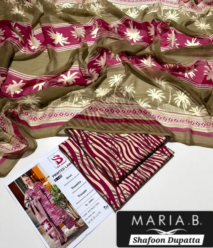 Maria b . Orignal Lawn suit3 pc photo 4