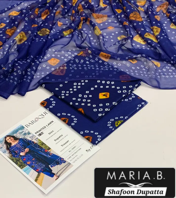 Maria b . Orignal Lawn suit3 pc photo 12