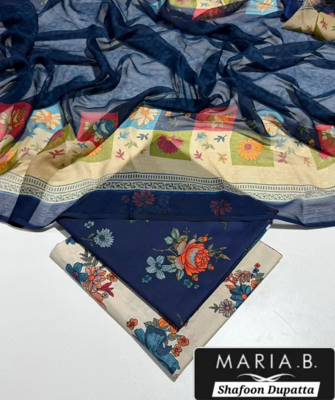 Maria b . Orignal Lawn suit3 pc photo 5