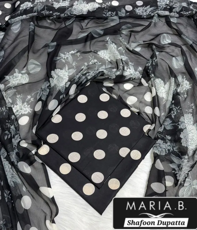 Maria b . Orignal Lawn suit3 pc photo 9