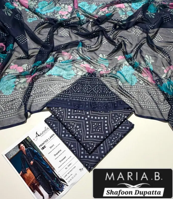 Maria b . Orignal Lawn suit3 pc photo 11