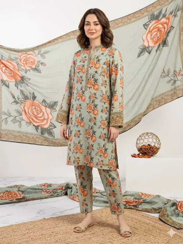 3pc Bana Dora Swiss Lawn Summer Collection | 2k26 photo 3
