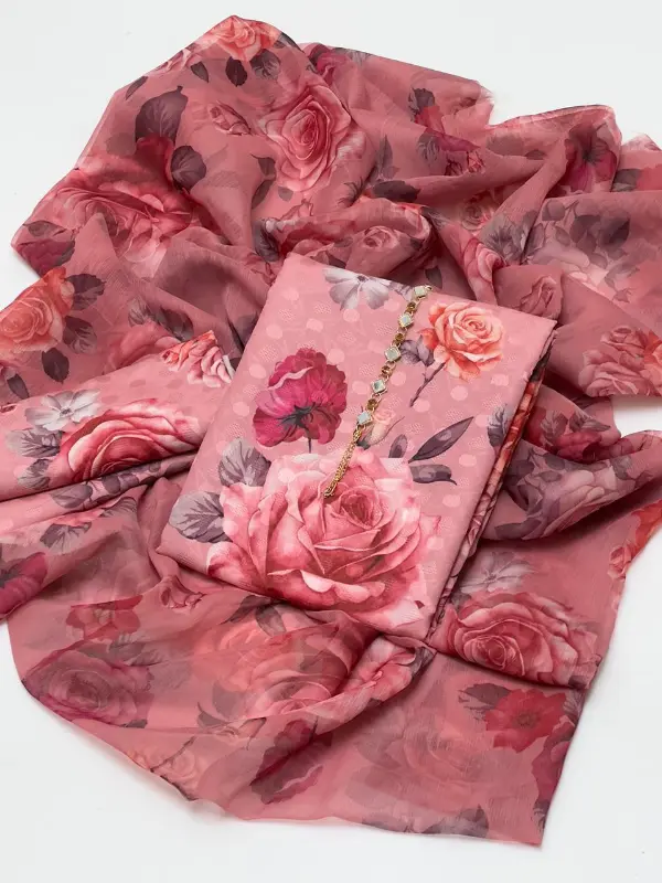 3pc Swiss Lawn UN-STITCHED dress photo 2