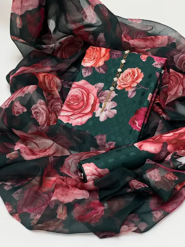 3pc Swiss Lawn UN-STITCHED dress photo 9