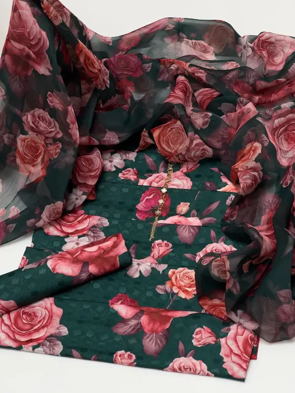 3pc Swiss Lawn UN-STITCHED dress photo 10