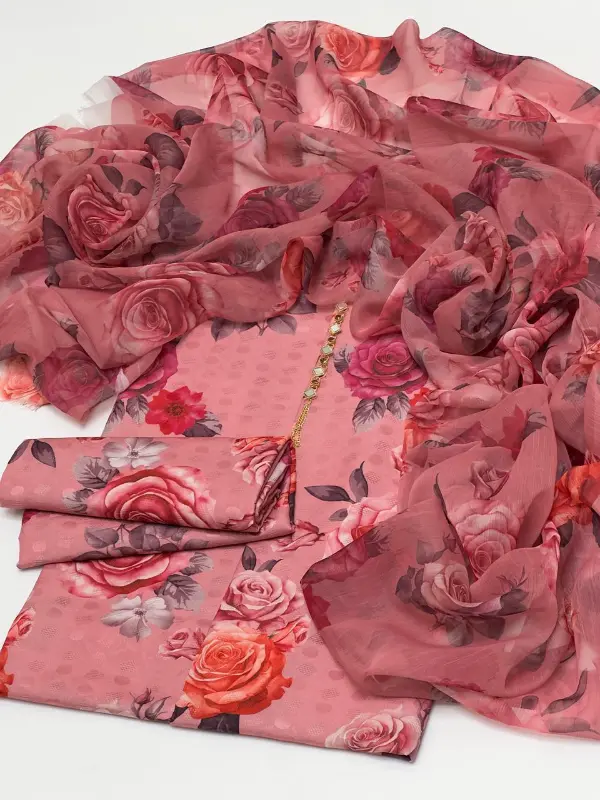 3pc Swiss Lawn UN-STITCHED dress photo 3