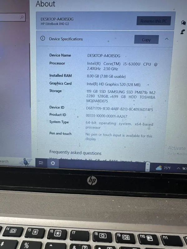 LAPTOP I5 6GEN FOR SALE photo 7